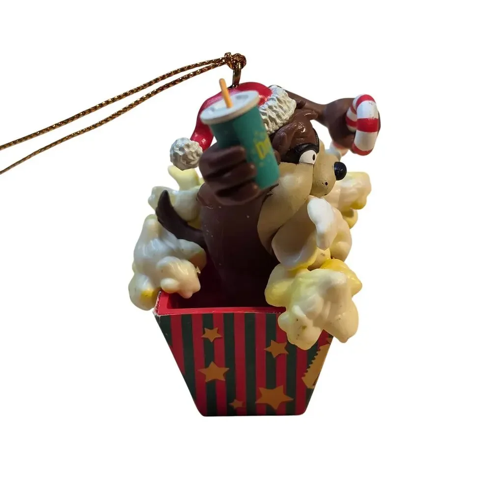 1997 Vintage Looney Tunes Taz Popcorn Basket Christmas Ornaments Matrix Lot